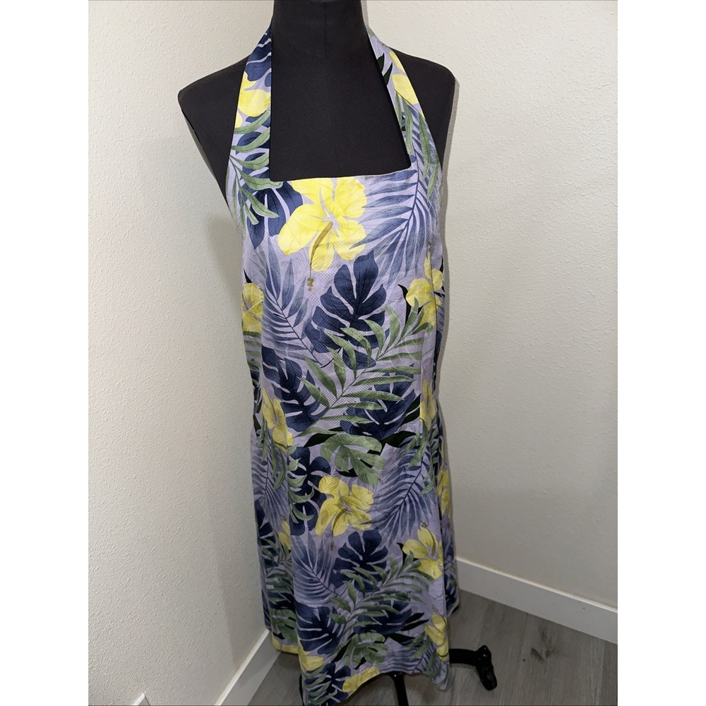 Tommy Bahama Dress Womens Sz 12 Hawaiian Purple Floral Silk Halter Neck Side Zip